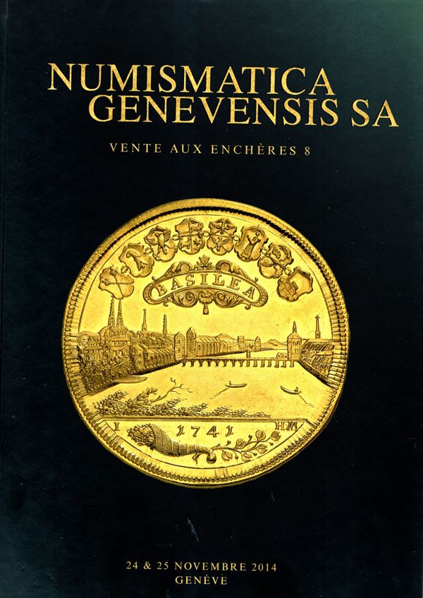 NUMISMATICA GENEVENSIS SA - Vente VIII. Geneve, 24\25 - Novembre, 2014. Ancient coins, Islam, World coins. Pp non numerate, lots 668, tutti illustrati nel testo a colori. Legatura ed. ottimo stato.