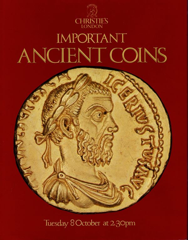 CHRISTIE’S,MANSON & WOODS LTD. -  London, 8 - October, 1985.Important ancient coins the property of a Lady. Pp. 113,  nn. 436, ill nel testo b\n + 5 tavv. a colori. ril ed ottimo stato, importante vendita.