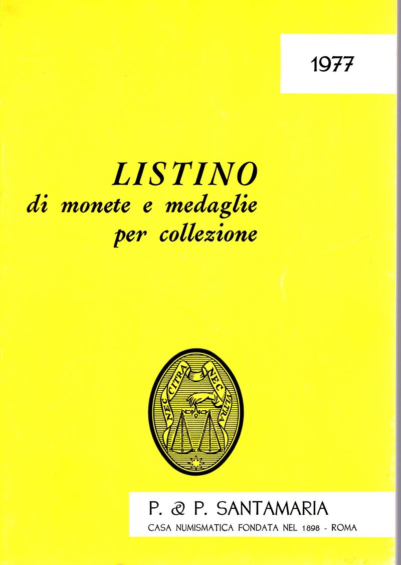 Santamaria, P&P. Listino a prezzi fissi 1977