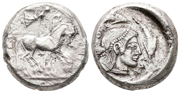 Sicily, Syracuse, c. 485-466 BC. AR Tetradrachm (27mm, 17.01g).