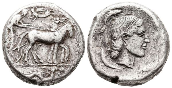 Sicily, Syracuse, c. 466-460 BC. AR Tetradrachm (25mm, 16.64g).