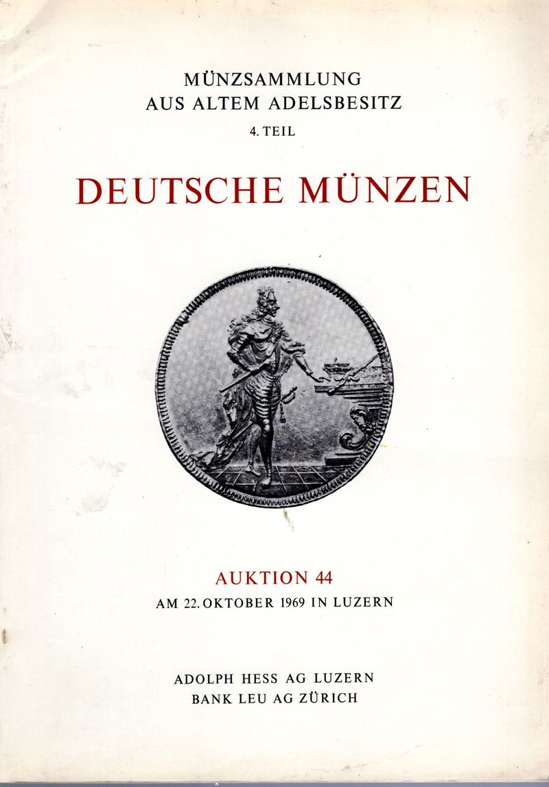 Hess A., Leu Bank. Auktion 44 (Luzern, 22 ottobre 1969)