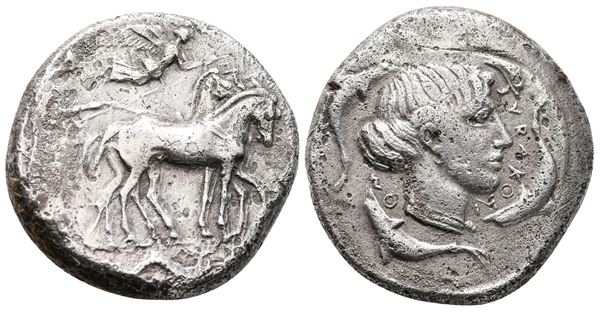 Sicily, Syracuse, c. 466-460 BC. AR Tetradrachm (26mm, 16.89g)