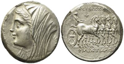 Sicily, Syracuse, Philistis, Wife Of Of Hieron II (274-216 Bc), 16 Litrae Or Tetradrachm; Ar (12,...