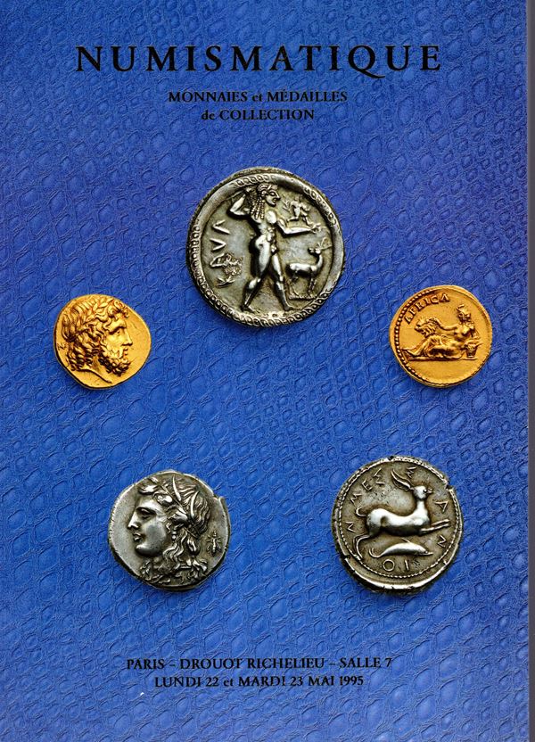 VINCHON Jean - Paris, 22\23 - Mai, 1995. Monnaies antiques, francaise, entrangeres. Pp non num. lots 953, tutti illustrati nel testo + 4 plates a colori. Legatura ed. ottimo stato.