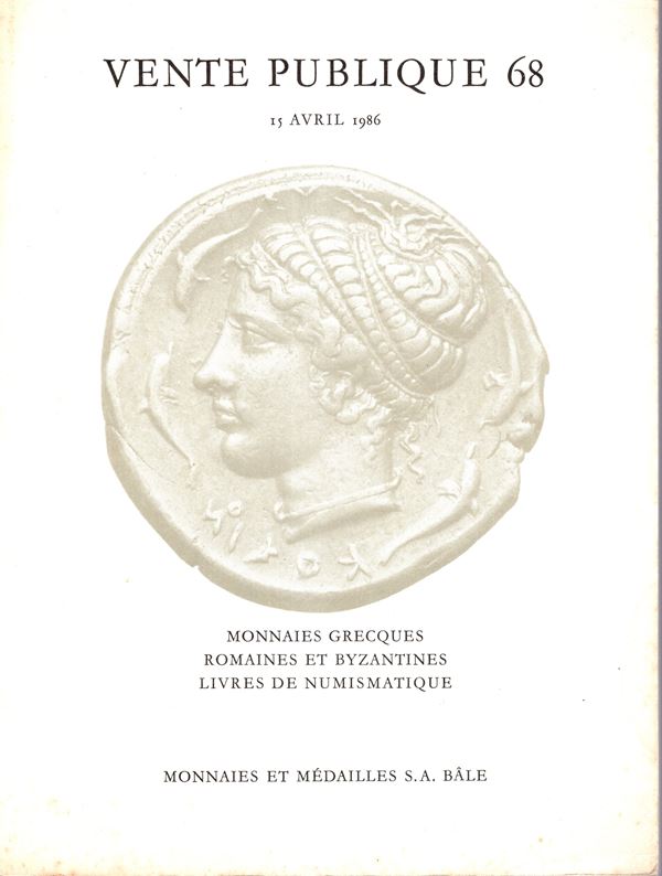 MUNZEN UND MEDAILLEN -  Vente publique 68. Basel, 15 - Avril, 1986. Monnaies grecques, romaines et byzantines, livres de numismatique. Pp 68, lots 625, plates 31. Legatura ed. lista prezzi Aggiudicazioni, buono stato.