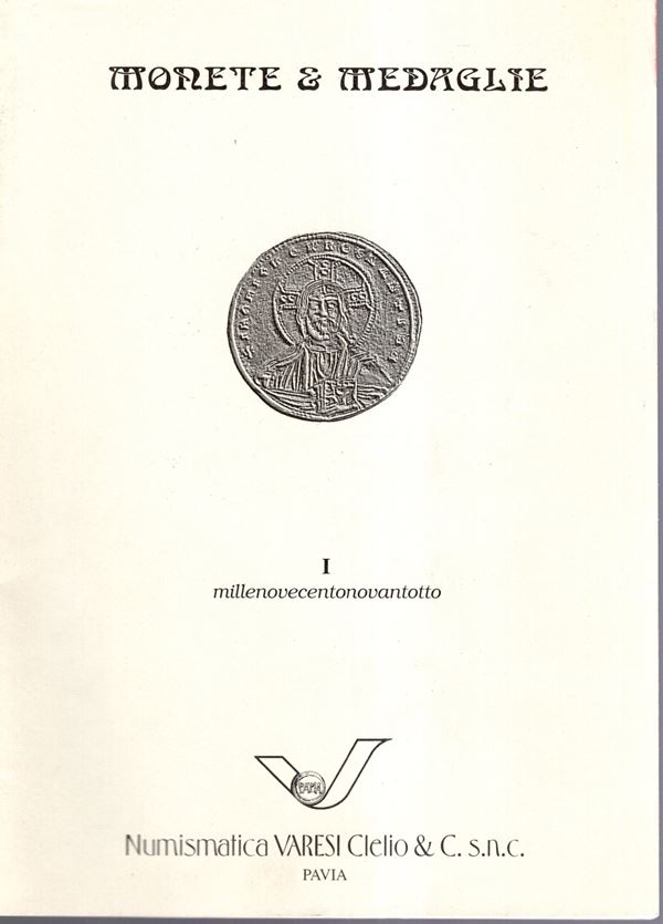 VARESI NUMISMATICA - Pavia, listino, 1998. Monete greche romane repubblicane e imperiali, zecche italiane. pp non num., lots 290, tutte illustrate in tavole nel testo. Brossura ed. ottimo stato