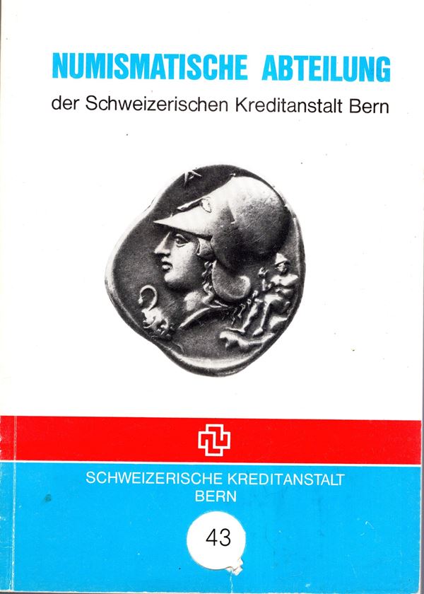 KREDITANSTALT -  Bern, Munzenliste September, 1984. n 43. Keltische, griechische and roman munzen, byzantinische, goldmunzen… pp 80, lots 571, tutti illustrati nel testo. Brossura ed. buono stato.