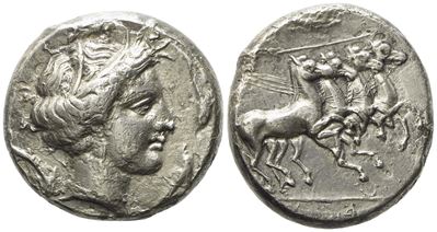Sicily, Siculo-punic, Lilybaion As Cape Of Melkart (C. 330-305 Bc), Tetradrachm; Ar (16,64 G; 24 ...