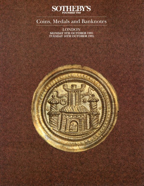 SOTHEBY’S. -  London, 9\10 – October, 1995. Coins, medals and banknotes.  Pp. 107,  nn. 1607, tavv. b\n nel testo. ril. ed. buono stato, lista prezzi agg.