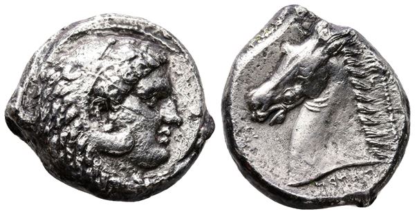 Sicily, Entella. Punic issues, c. 300-289 BC. AR Tetradrachm (22mm, 16.08g).