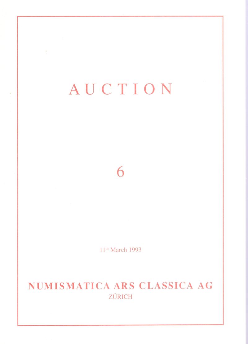 Catalogo d’asta di monete greche e romane, Auction 6. Zurigo, 11 marzo 1993, pp. 82