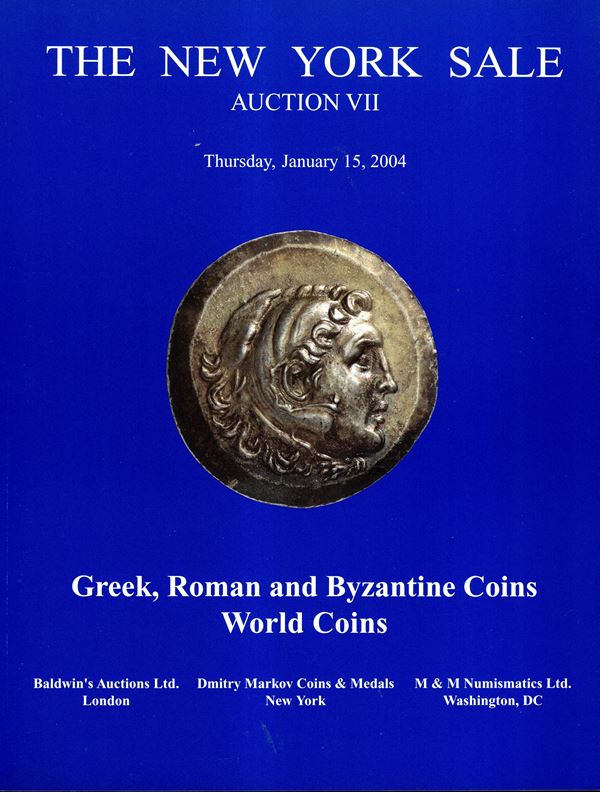 BALDWIN'S Ltd  -  MARKOV Dmitry - M&M NUMISMATIC LTD  -  Aution VII. New York, 15 - January, 2004. The Frederick M. Bayer collection of ancient Greek coins.  Roman and byzantine coins, World coins. Pp 78, lots 331, tutti illustrati nel testo + 2 tavole a colori. Legatura ed. ottimo stato.
