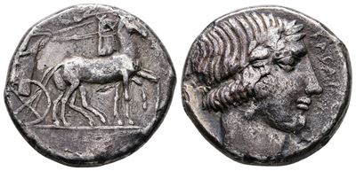 Sicily, Katane, C. 450-405 Bc. Ar Tetradrachm (26mm, 15.25g).