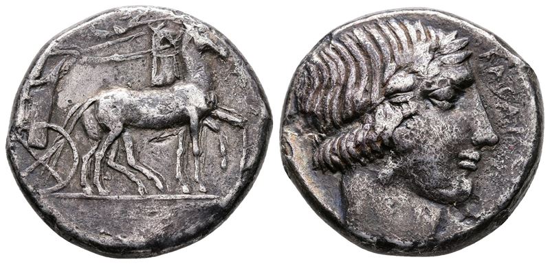 Sicily, Katane, C. 450-405 Bc. Ar Tetradrachm (26mm, 15.25g).