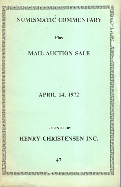 Christensen Henry, Mail Auction Sale 14 aprile 1972. Monete antiche, monete dal mondo, monete di ...