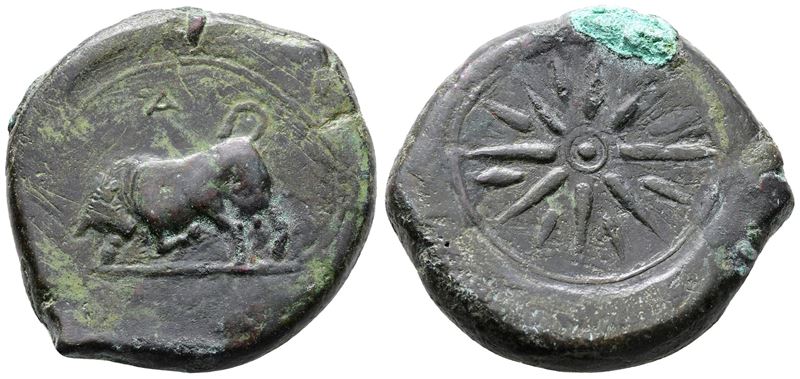 Sicily, Tauromenion. Campanian Mercenaries, 370-358 Bc. Æ Hemilitron (34mm, 26.42g).