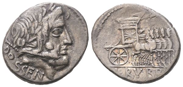 L. Rubrius Dosseuns, Denarius, Rome, 87 BC; AR (3,84 g; 18,8 mm; 12 h)