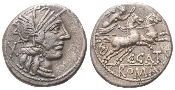 C. Porcius Cato, Denarius, Rome, 123 BC; AR (3,84 g; 18,2 mm; 3 h)