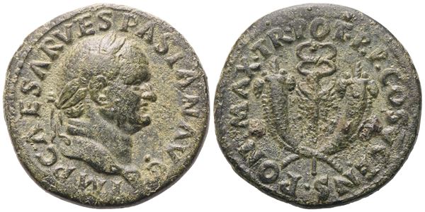Vespasian (69-79), Dupondius, Rome mint for circulation in Syria, 74; Æ (11,92 g; 26,7 mm; 6 h)