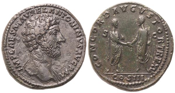 Marcus Aurelius (161-180), Sestertius, Rome, 161; Æ (24,93 g; 33 mm; 11 h)