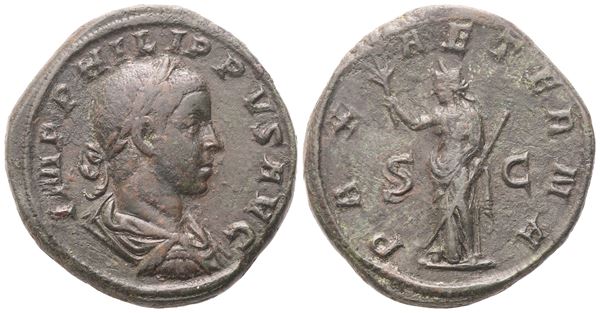 Philip II (247-249), Sestertius, Rome, 247; Æ (21,22 ; 29,4 mm; 12 h)