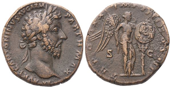 Marcus Aurelius (161-180), Sestertius, Rome, 166; Æ (20,49 g; 30,8 mm; 11 h)