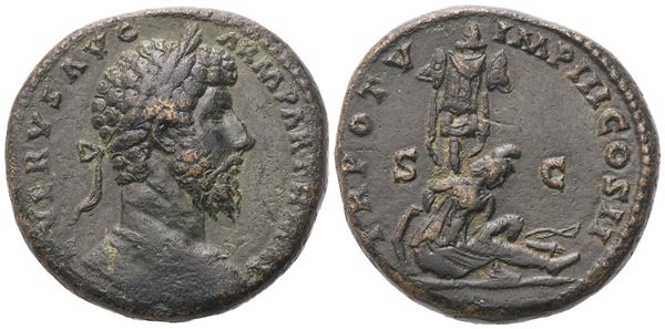 Lucius  Verus (161-169), Sestertius, Rome, 166; Æ (28,60 g; 31,2 mm; 12 h)