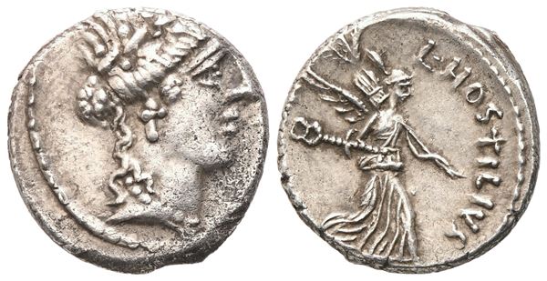 L. Hostilius Saserna, Denarius, Rome, 48 BC; AR (3,90 g; 16,2 mm; 6 h)