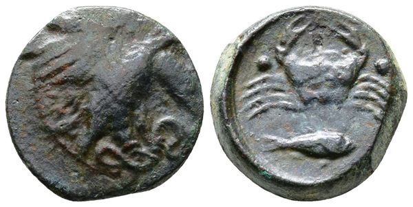 Sicily, Akragas, c. 420-406 BC. Æ Hexas (19mm, 6.76g).