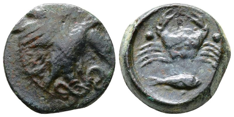 Sicily, Akragas, c. 420-406 BC. Æ Hexas (19mm, 6.76g).