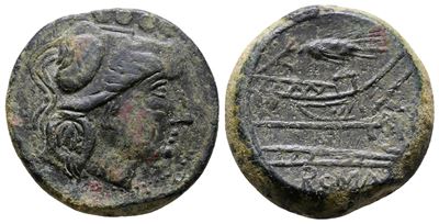 Corn-ear And Ka Series, Sicily, 211-208 Bc. Æ Triens (23mm, 11.73g).