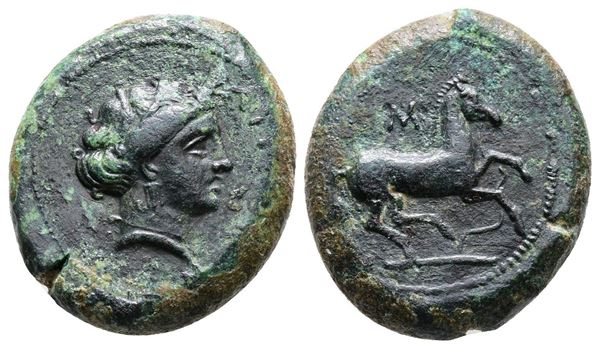 Sicily, Aitna, c. 354/3-344 BC. Æ Tetras (20mm, 5.98g).