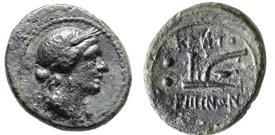 Sicily, Kentoripai, C. 2nd Century Bc. Æ Hexas (18mm, 3.43g).