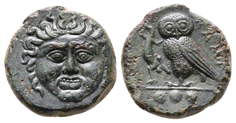 Sicily, Kamarina, C. 420-405 Bc. Æ Tetras (15mm, 3.25g).