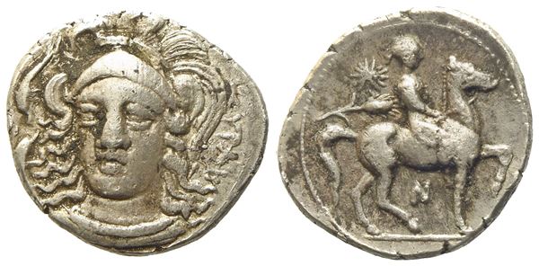 Sicily, Syracuse, Time of Timoleon and the Third Democracy (344-317 BC), Hemidrachm; AR (2,05 g; 14,2 mm)