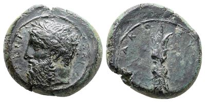 Sicily, Syracuse, C. 339/8-334 Bc. Æ Onkia (17mm, 5.36g).
