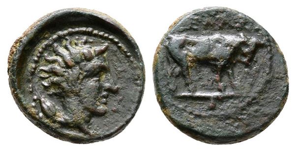 Sicily, Gela, c. 420-405 BC. Æ Onkia (12mm, 1.24g).  - Auction Greek, Roman and Byzantine Coins	 - Bertolami Fine Art - Prague