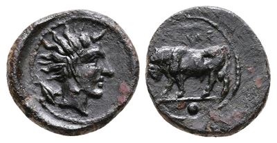 Sicily, Gela, C. 420-405 Bc. Æ Onkia (12mm, 1.23g).