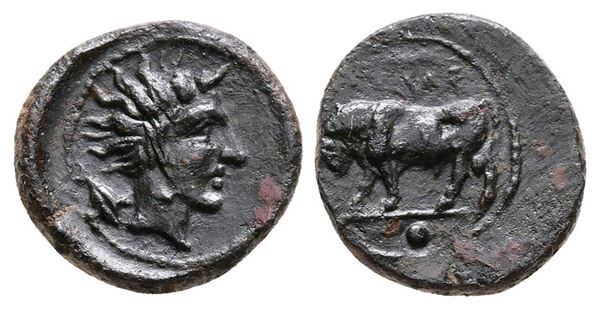 Sicily, Gela, c. 420-405 BC. Æ Onkia (12mm, 1.23g).  - Auction Greek, Roman and Byzantine Coins	 - Bertolami Fine Art - Prague