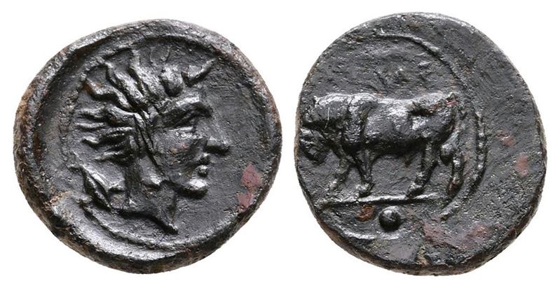 Sicily, Gela, C. 420-405 Bc. Æ Onkia (12mm, 1.23g).
