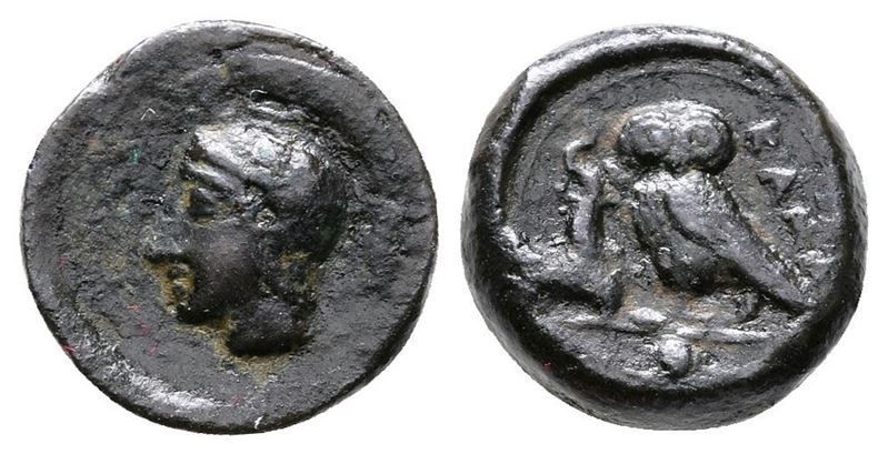 Sicily, Kamarina, C. 410-405 Bc. Æ Onkia (11mm, 1.35g).