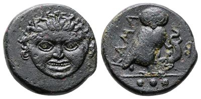 Sicily, Kamarina, C. 420-405 Bc. Æ Tetras (17mm, 4.37g).