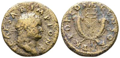 Titus (caesar, 69-79). Æ Dupondius (26mm, 10.93g).