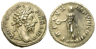 Marcus Aurelius (138-161), Denarius, Rome, Ad 175-176; Ar (g 3,06; Mm19)