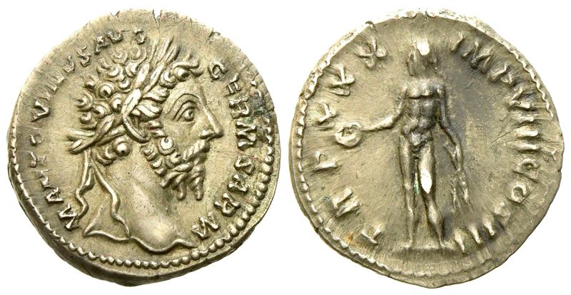Marcus Aurelius (138-161), Denarius, Rome, Ad 175-176; Ar (g 3,06; Mm19)