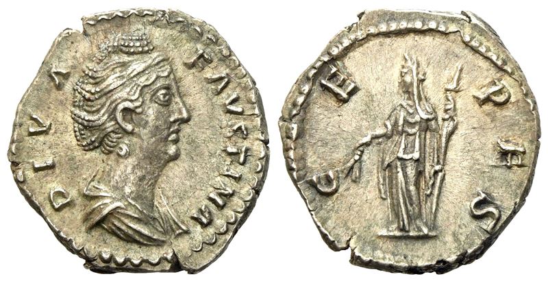 Diva Faustina I, Denarius Struck Under Antoninus Pius, Rome, After Ad 141; Ar (g 3,35; MM 17,6)