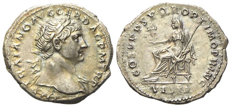 Trajan (98-117), Denarius, Rome, Ad 108; Ar (g 3,60; MM 20)