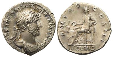 Hadrian (117-138), Denarius, Rome, Ad 120-121; Ar (g 3,58; MM 18,4)