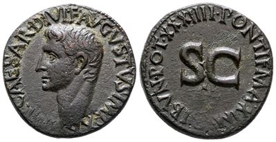 Augustus (27 Bc-ad 14). Æ As (27 MM, 11.10 G).
